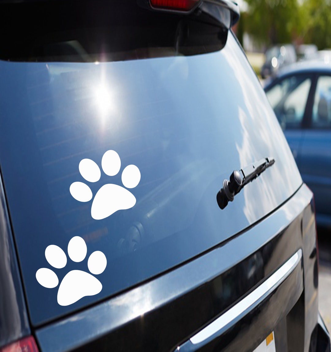 2PCS Paw Print Vinyl Decal Dog Paw Print Vinyl for Car, Laptop, Window ...