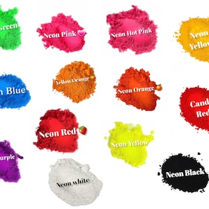 Luminous Mica Pigment for DIY Crafts,Bright Fluorescent Mica Powder for Resin Art,, Craft Supplies, Neon Mica Powder for Nail Art