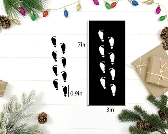 Generico Stencil Impronte Babbo Natale, Stencil Finestra Elfo