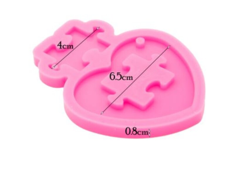 Shiny Heart and Puzzle Keychain Mold Epoxy Resin Mold Etsy