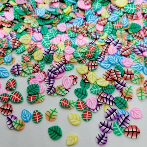 Mix Fimo Polymer Clay Slices, Mix Leaves Slices, Craft Supplies, NON EDIBLE