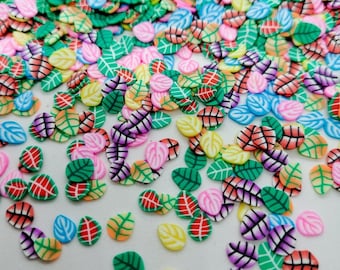 Mix Fimo Polymer Clay Slices, Mix Leaves Slices, Craft Supplies, NON EDIBLE