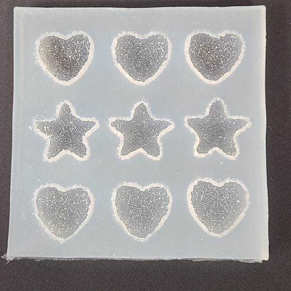 9-Cavity Heart and Star Candy Resin Mold - Resin, UV Resin, Resin Molds, Silicone Mold, Silicone Mold for Resin, RESINMOLD