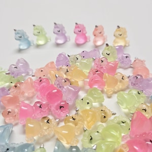 Mixed Color Unicorn Cabochons | Pastel Resin Flatbacks for Crafts, Jewelry Making, Decoden Supplies, Craft Supplies