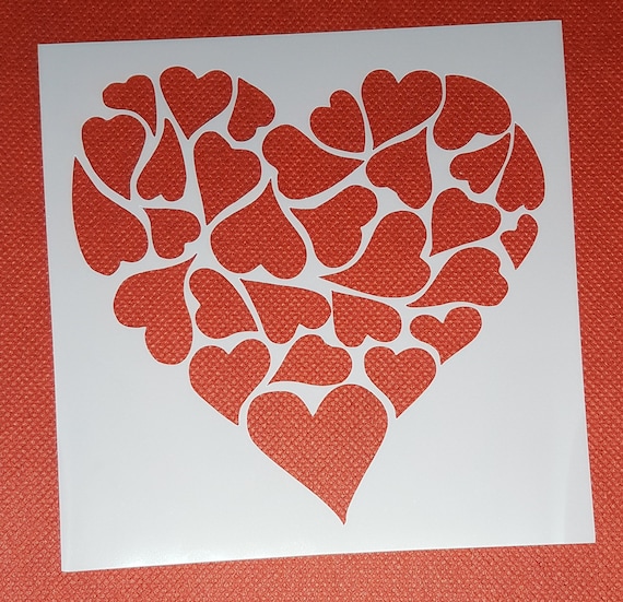 8 Grands Pochoirs En Forme De Cœur - Différentes Tailles Pour Peinture, Décoration Et Bricolage Saint-Valentin