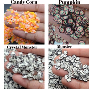 MINI Halloween Polymer Clay Slices voor tuimelaars, nail art, harskunst, NIET EETBAAR slijm, ambachten, cosmetica, Craft Supplies