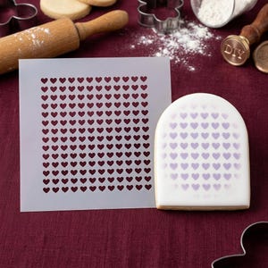 Pochoir à sprinkles cœur, sprinkles maison en glace royale pour biscuits, gâteaux et cupcakes, mini motif 0,2–0,4 po