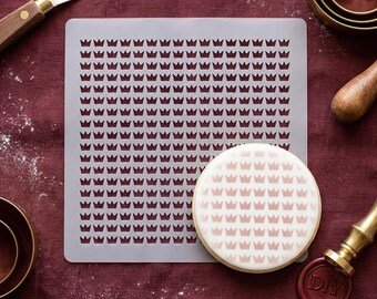 Royal Crown Pattern Stencil for Painting and DIY Crafts - Holiday Repeating Design Template - Durable Professional Mylar Craft Stencil