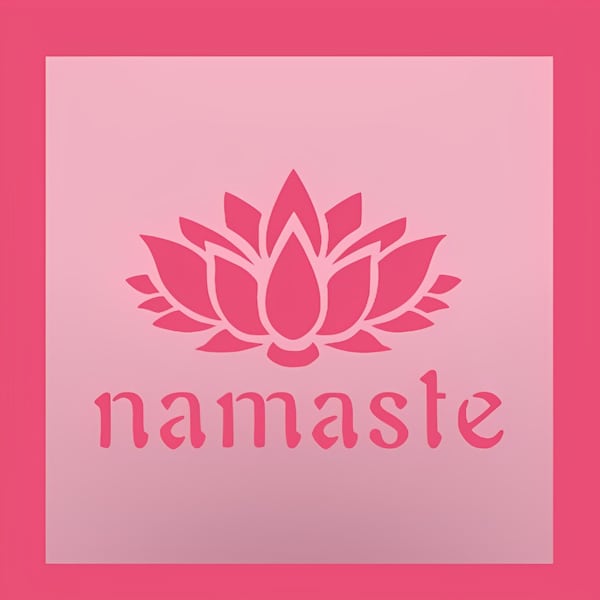 Reusable Namaste Lotus Stencil for DIY Projects - Multipurpose and Easy to Use Stencil for Home Decor and Crafts