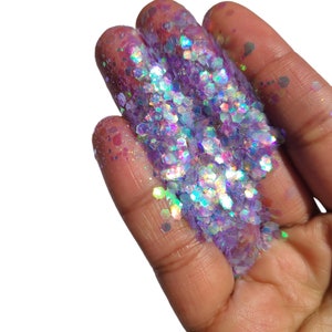 Purple Magical Dust Iridescent Shift Assorted Shape Glitter, Craft Supplies
