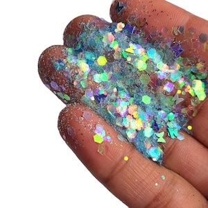 Blue Magical Dust Iridescent Shift Assorted Shape Glitter, craft supplies