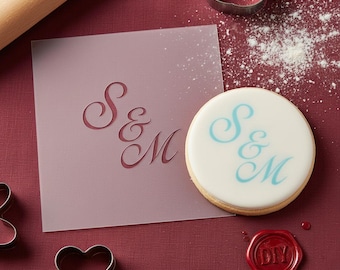 Personalisierte Hochzeits-Plätzchen-Schablone - wiederverwendbare Airbrush-Schablone für DIY-Projekte und Verlobungskekse