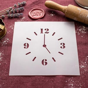 Clock Stencil for DIY Crafts - Premium Mylar Template for Holiday Decor and Custom Clock Faces - Reusable Dial Pattern for Art Projects