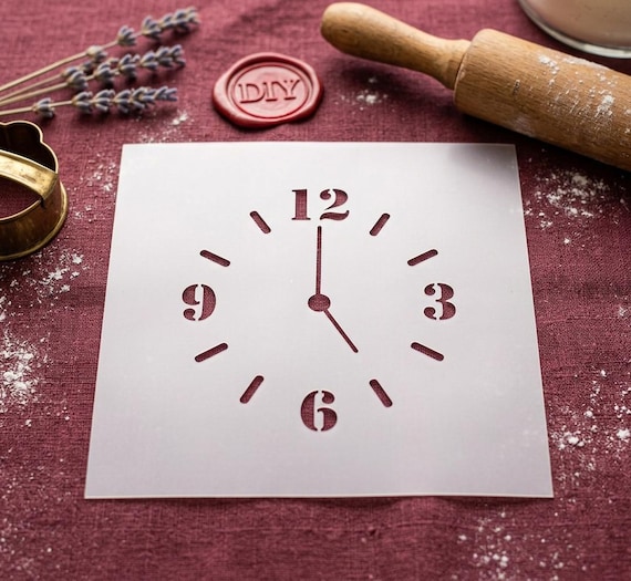 Clock Stencil for DIY Crafts - Premium Mylar Template for Holiday Decor and Custom Clock Faces - Reusable Dial Pattern for Art Projects