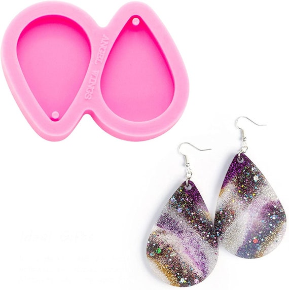 Shiny Glossy Tear Drop Shape Earrings Mold Resin Silicone Keychain Mold for  DIY Women Fashion Jewellery Resin Casting Molds Epoxy Resin 