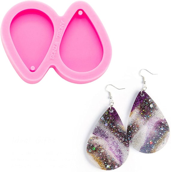 Shiny Glossy Tear Drop Shape Earrings Mold Resin Silicone Keychain