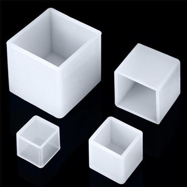 Shiny Cube Silicone Mold: Resin, Aroma, Craft Supplies (4 Sizes)