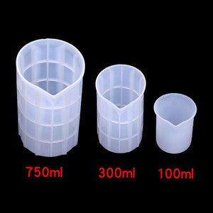 Silicone Measuring Cup, Resin Mixing Cup, 750ml,350ml,100,ml, Craft Supplies