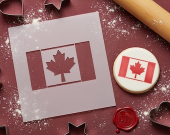 Reusable Canada Flag Cookie Stencil: Food Safe Mylar, DIY Baking