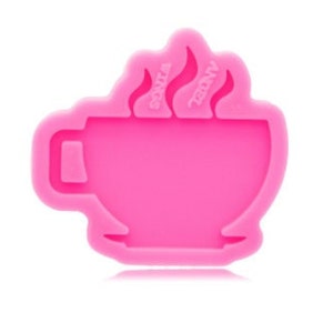 Shiny Coffee cup /Tea Cup Keychain Mold - glitter epoxy - Silicone mold,Craft supplies,Resin Craft,Resin Mold