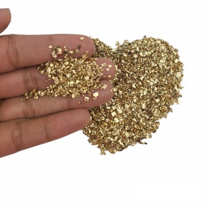 Gold Broken glass stones crystals, uv epoxy resin filler, diy craft nail art decoration, jewellery making mould fillings, Craft Supplies
