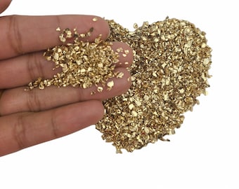 Gold Broken glass stones crystals, uv epoxy resin filler, diy craft nail art decoration, jewellery making mould fillings, Craft Supplies