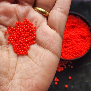 10g Red Pearl Mix Nonpareil Sprinkles - Valentine&#39;s Day, Christmas - Craft Supplies -Faux Resin Caviar Beads - Red Caviar Beads 2mm
