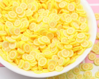 Polymer Clay Lemon Fruit Slices, Nail Art Slices, Faux Fruit, NON EDIBLE Miniature Fruit, Fimo slices, Craft Supplies