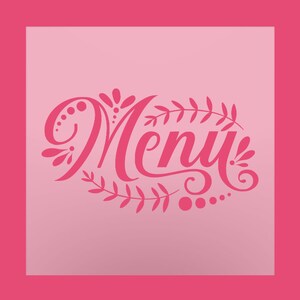 Menü Schablone - DIY Schablone - Cookie Schablone - Dekorative Schablonen - Schablonen für Verkauf- Craft Schablonen - Wiederverwendbare Schablone