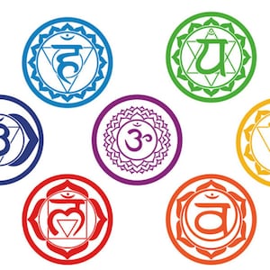 7 Chakra Symbol Decals Set of 7 Chakra Chakra Wall Decals | Etsy