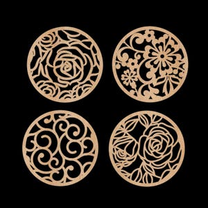 Set di 4 stencil in legno per pasta madre - Set di stencil per la cottura del pane - Taglio laser