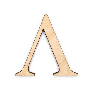 Letra Lambda de Madeira Cortada a Laser | Decoração para a Vida Universitária | Fraternidades e Sororidades | Arte de Parede para Faculdade