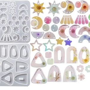 Multi Earring Mold, Earrings silicone Mold, Geometrical  Earring mold, Resin Mold, Silicone Earring Mold, UV Resin Mold