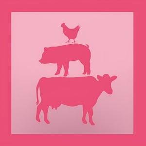 Farmhouse Animals Stencil - Cow Pig Chicken Stencil - Stacked Animals Stencil - Farmhouse Stencil  - Craft Stencils - Reusable