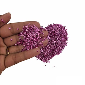 Hot Pink Broken glass stones crystals, uv epoxy resin filler, diy craft nail art decoration, jewellery making mould fillings, Craft Supplies