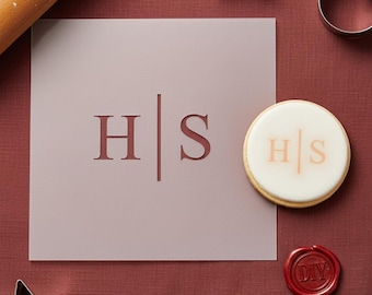 Custom Initial Stencil for DIY Wedding and Engagement Cookies - Reusable and Airbrush Friendly Cookie Stencil