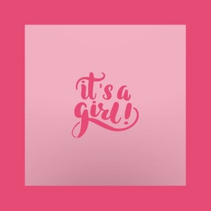 Reusable Baby Shower Cookie Stencil - &quot;It&#39;s a Girl&quot; - Multipurpose DIY Stencil