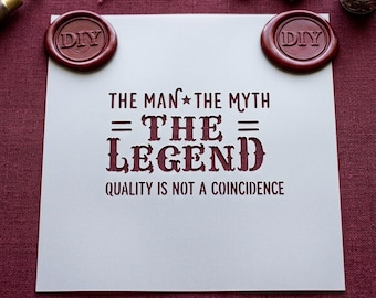 The Man The Myth The Legend Stencil, Quality Is Not A Coincidence Template, Reusable Mylar Crafting Stencil for Wood Signs and Gifts