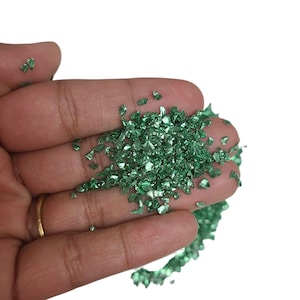 Emerald Broken glass stones crystals, uv epoxy resin filler, diy craft nail art decoration, jewellery making mould fillings, Craft Supplies