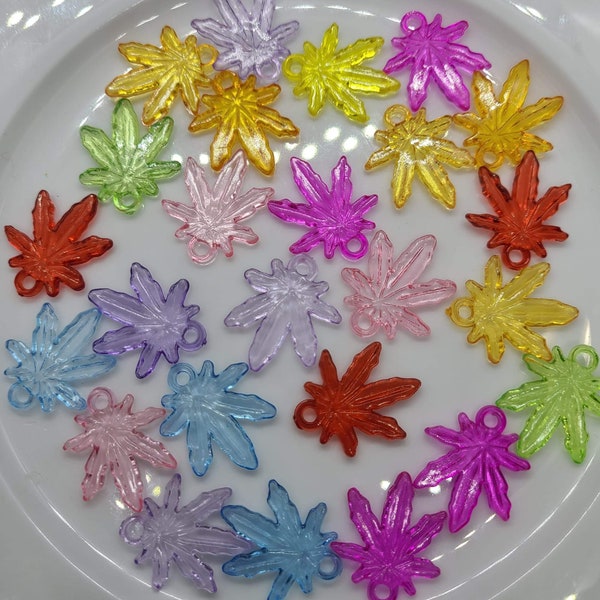 Green Goodness Mix of Pot Leaf, Charms/Pendants for Nature Lovers & Smokers, Craft Supplies,  NON EDIBLE