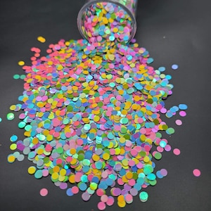Rainbow Color Multi Dot Mix Glitter, Multi Color Circle Mix Glitter, Craft supplies