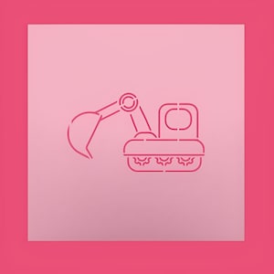 Paint Your Own Digger Truck Cookie Stencil - Custom PYO Construction Truck Stencil