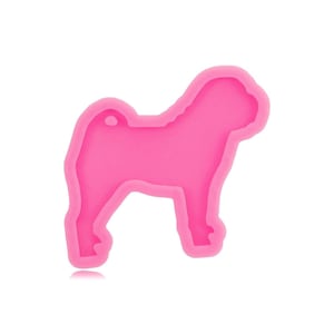 Shar pei Mold, Shar pei Dog Keychain Mold, Silicone Resin Molds