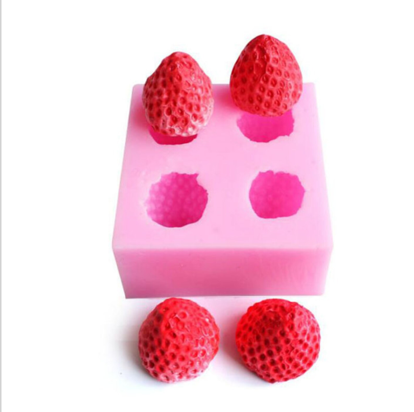4 Holes Strawberry Silicone Mold Candle Mold Desert Mold Etsy