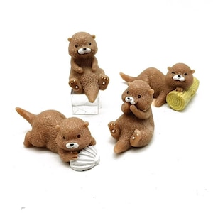 Miniature Otters, Select Otter, Fairy Garden, Gnome Garden, Figurine, Miniature Water Dog, Craft Supplies