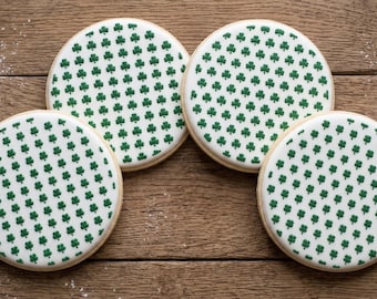 Lucky Shamrock Stencil - St. Patrick's Day Baking and Decorating - Clover Leaf Pattern, Confetti Set of 4 Stencil