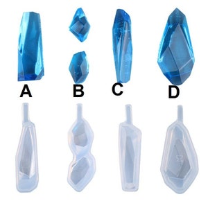 Small Shiny Crystal Jewelry Pendant Resin Mold (4 Styles Available) - UV Resin, Resin Molds