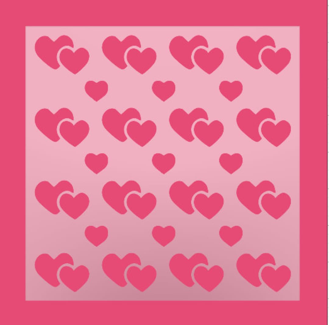 Valentine's Day Heart Pattern Stencil - Double Heart Pattern ...