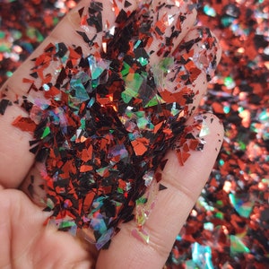 10 g de mélange cellophane vampire, grosses paillettes irisées résistantes aux solvants, résine, décoration d'ongles, slime, mélange pour la Saint-Valentin, fournitures créatives