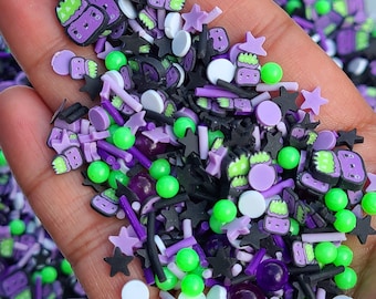 Spooky Halloween Mix , Cute Cauldron Mix Polymer Sprinkles,NON EDIBLE Craft Supplies, Bubbling Cauldron, Polymer Clay Fake Sprinkles